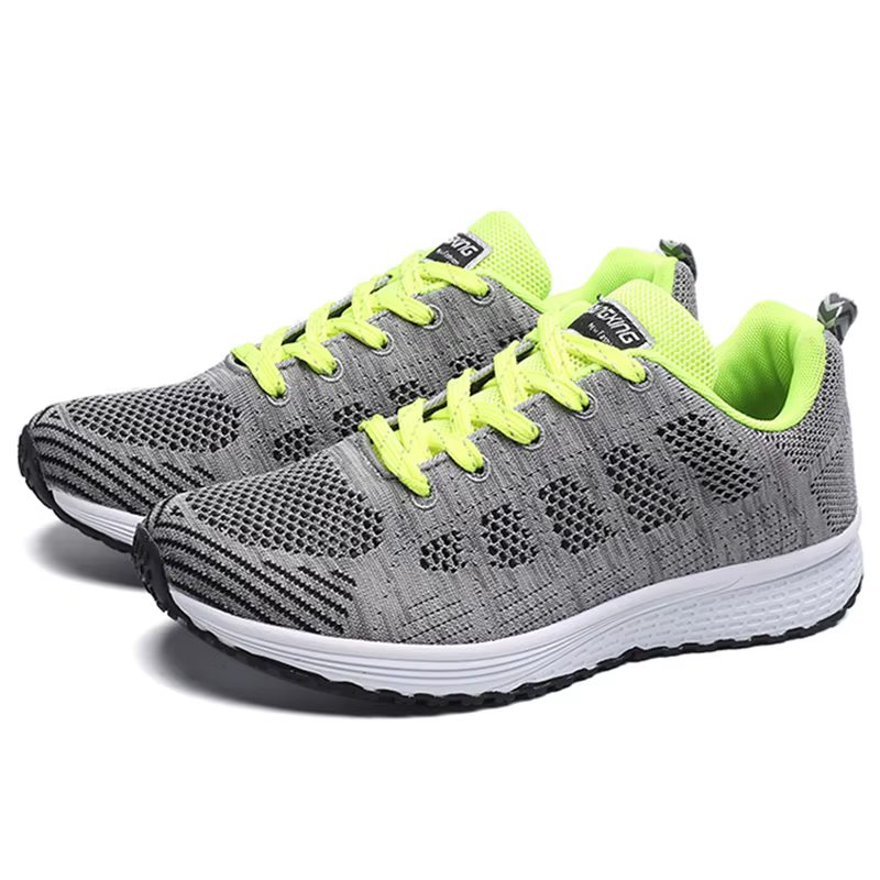 Baskets femme 2024 nouvelle mode respirant couleur unie marche baskets femmes maille tissu à lacets 