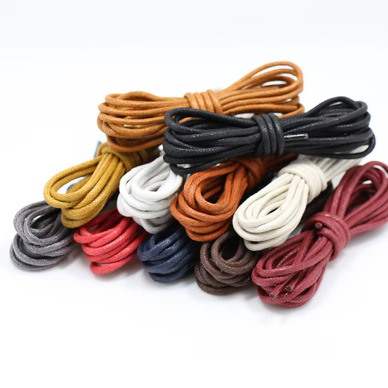 Lacets imperméables en cuir pour femmes et hommes, lacets de chaussures de forme ronde, corde Fine, 