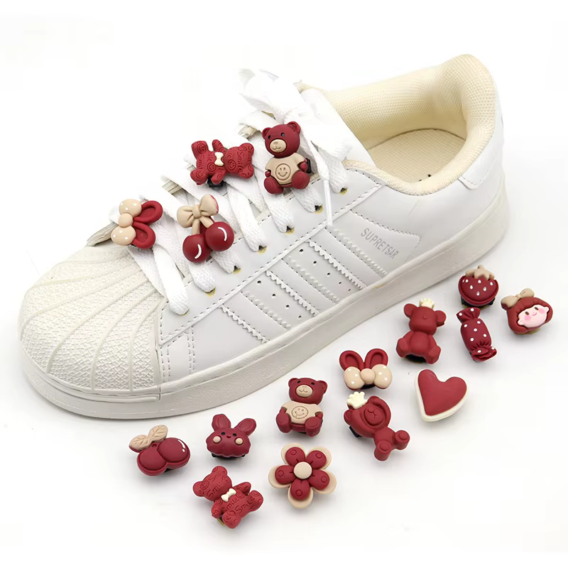 Weiou-Botte décorative en toile pour femme, dentelle, accessoires azole, silicone, luminelace, fleur