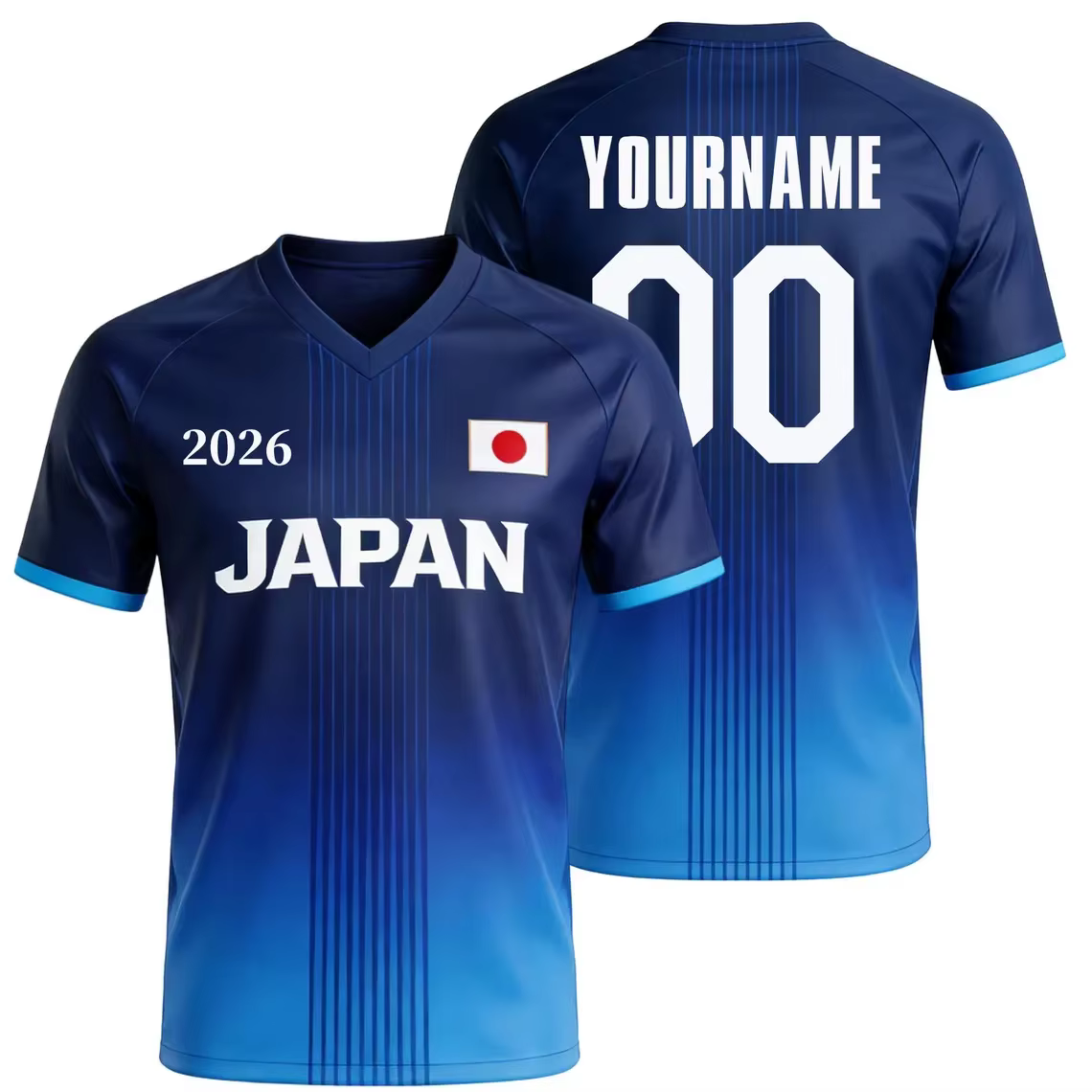 Maillot de football personnalisé Japon 2026 – Créez votre maillot de foot avec nom et numéro – Hauts