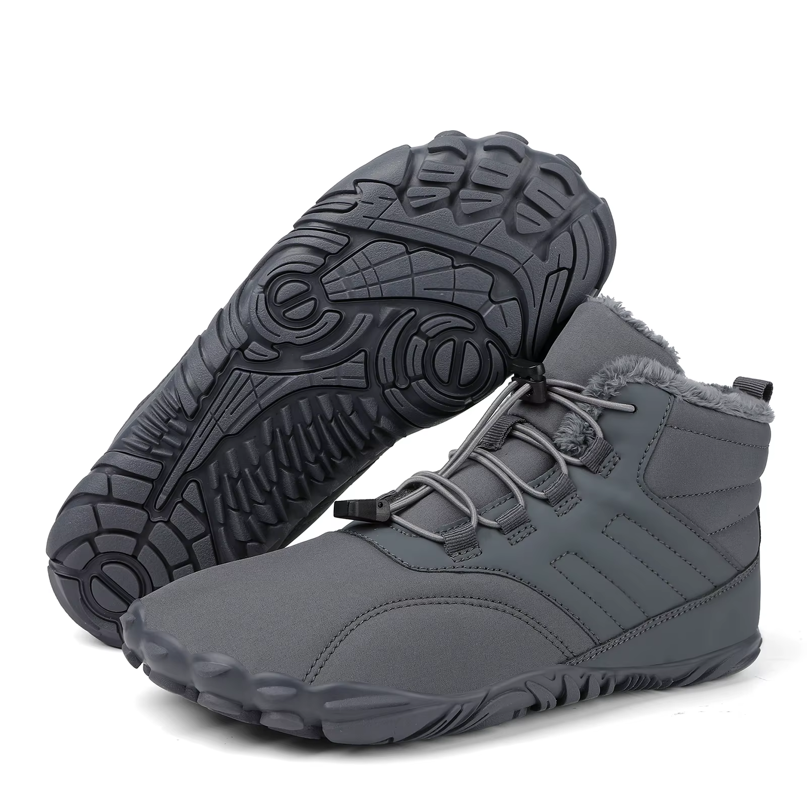 Bottes de neige imperméables pour hommes et femmes, chaussures d'hiver, bottines pieds nus, chaussur