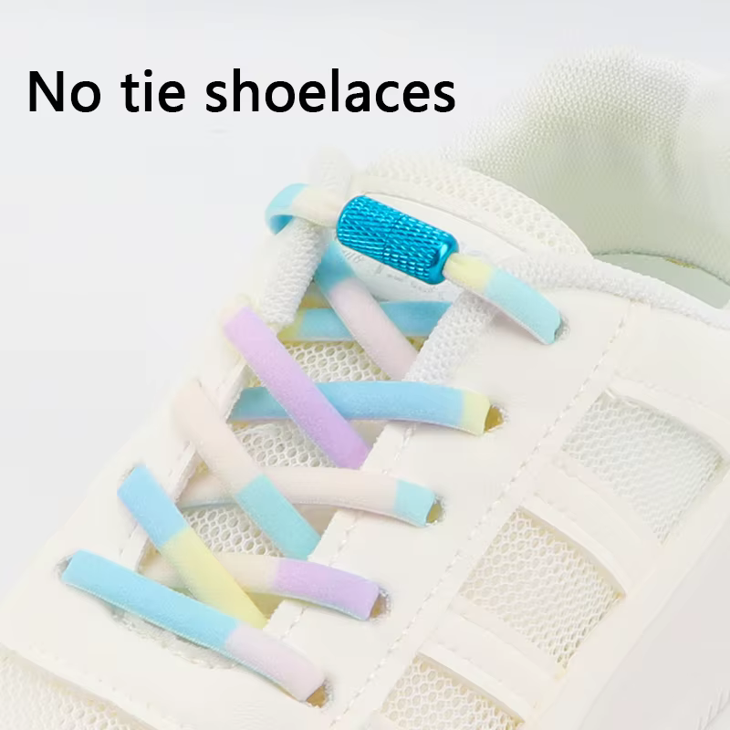 Lacets de tennis élastiques colorés pour enfants et adultes, baskets rondes arc-en-ciel, accessoires