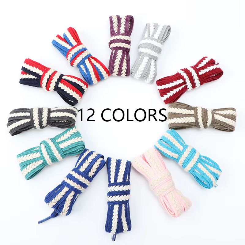 Lacets plats pour baskets lacets de chaussures Wide1.5cm lacet arc-en-ciel de luxe pour femmes homme