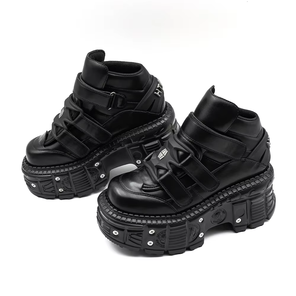2026 nouveau Style Punk femmes chaussures gothique cheville Rock bottes à lacets talon hauteur 9CM p