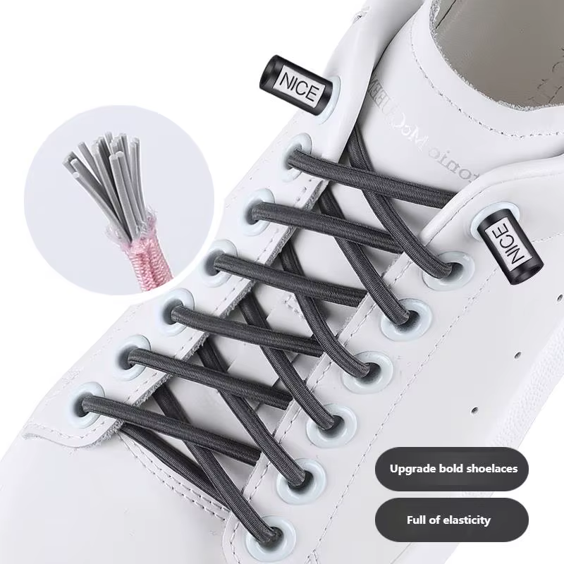 2025 nouveaux lacets de chaussures sans cravate lacets élastiques baskets lacets ronds sans attaches
