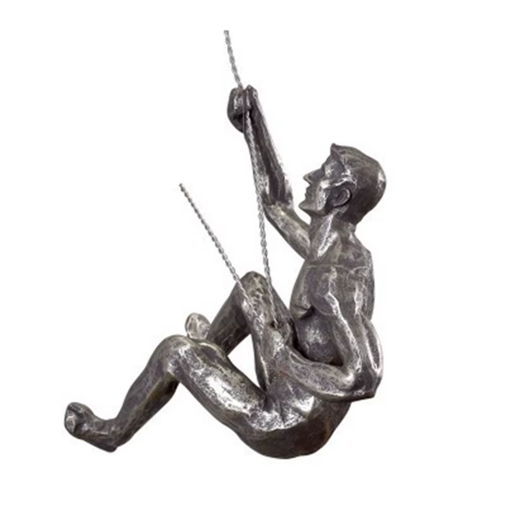 Sculptures murales homme grimpeur style européen, statue rétro unique grimpeur de roche, pendentif a