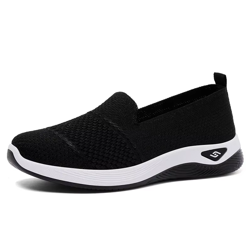 2025 respirant talon compensé mocassins femmes printemps été sans lacet tricoté chaussures de sport 
