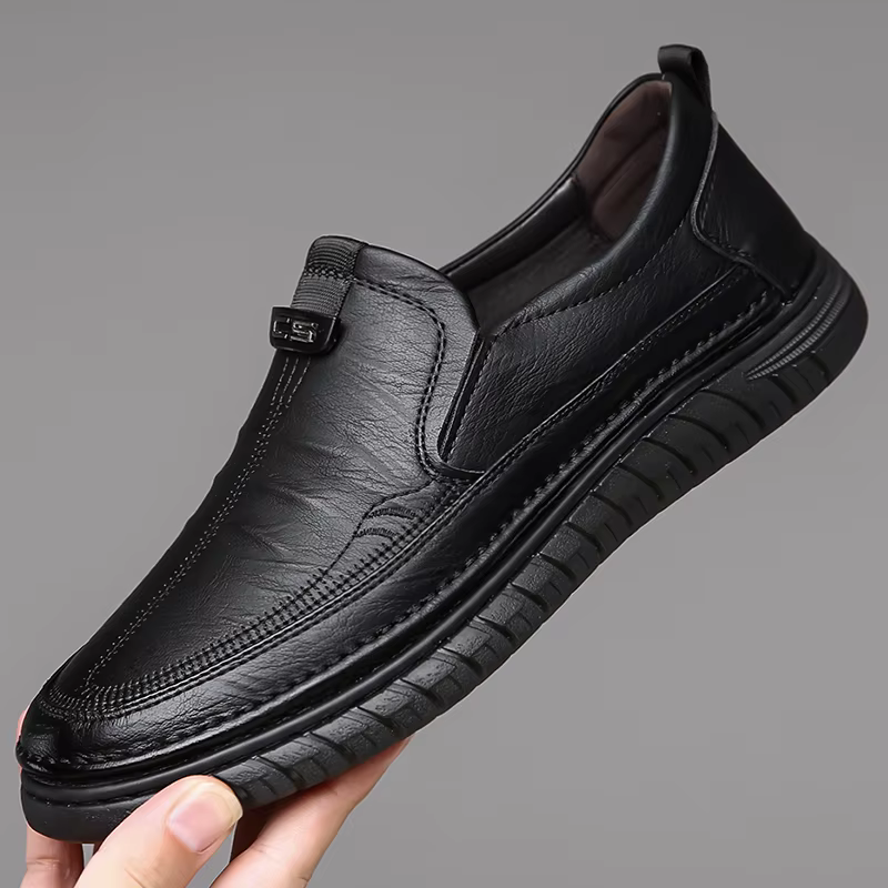 Mocassins en cuir confortables pour hommes, chaussures plates antidérapantes, respirantes, décontrac