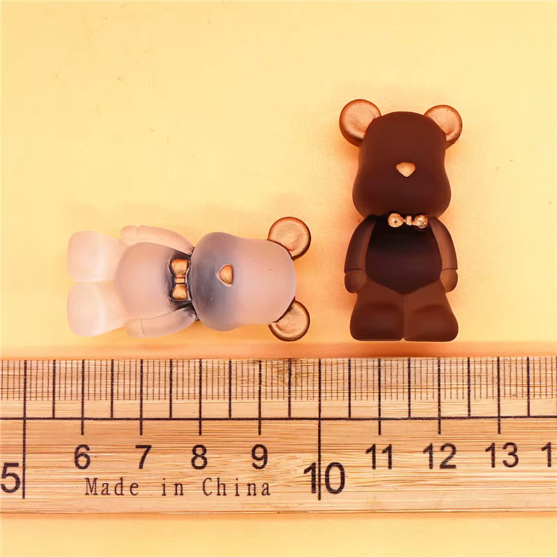 Breloques de chaussures d'animaux mignons en résine dure, décorations Kawaii, nœud, ours, accessoire