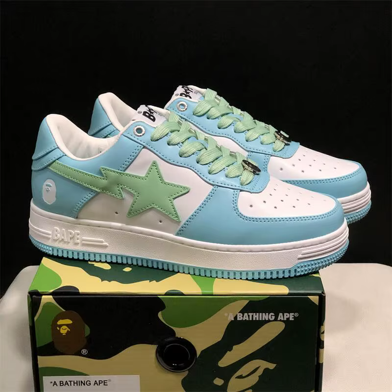 A BATHING APE Chaussures de sport basses pour hommes et femmes, baskets de sport unisexes Bapesta, c