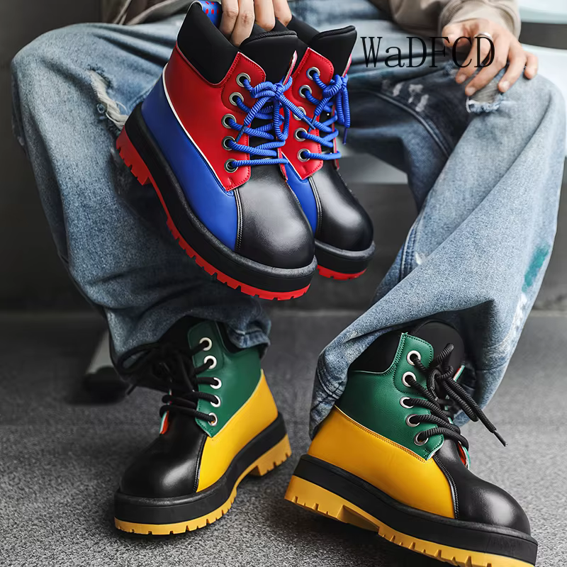 Baskets montantes grande taille 44 45 bottes de moto de créateur pour hommes mode décontractée haute