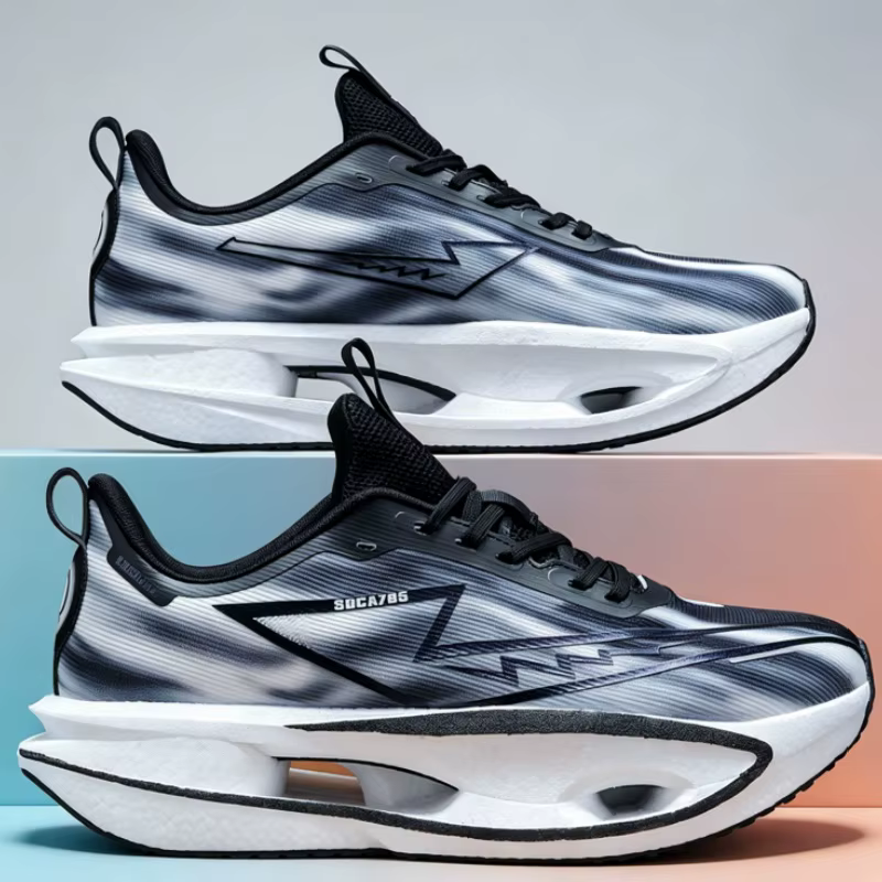 Chaussures de course avec plaque en carbone, spéciales marathon, respirantes, légères, confortables,