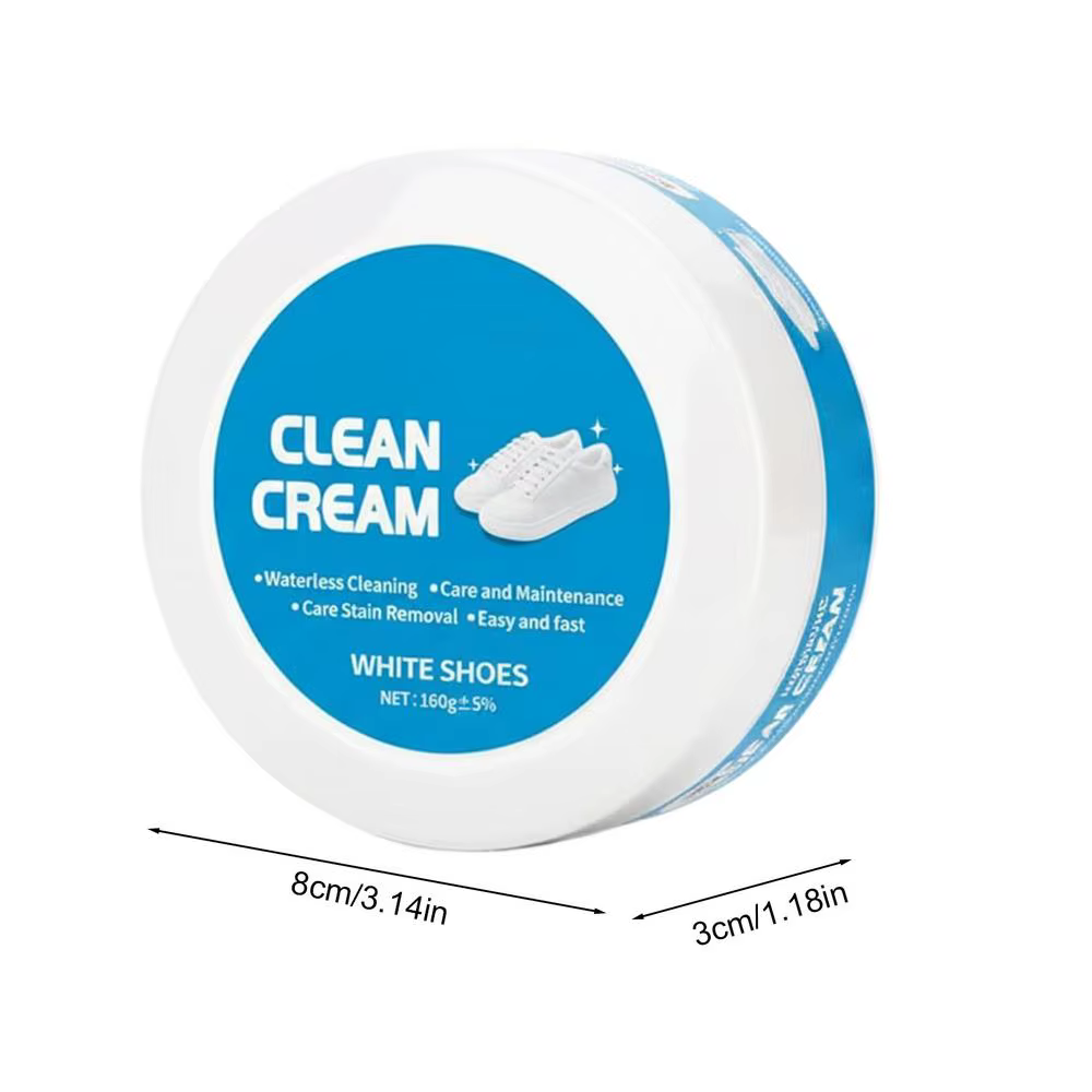 Crème nettoyante pour chaussures blanches 160g, pâte blanchissante sans rinçage, nettoyant doux mult
