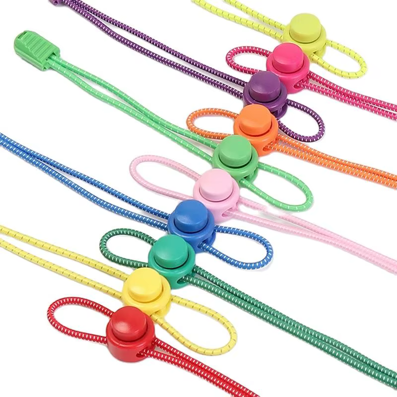 New1 paire de lacets sans cravate 1 seconde de lacet élastique rond en plastique à verrouillage rapi