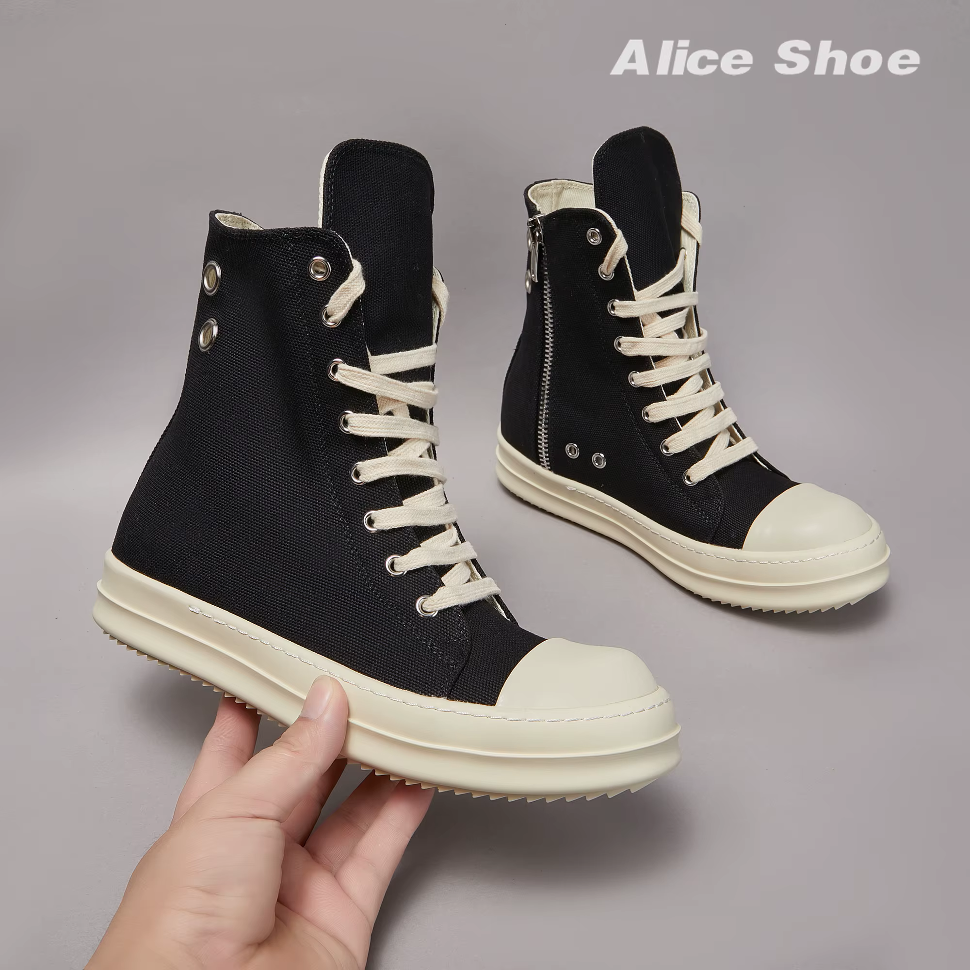 Marque hommes chaussure décontracté haut femmes Sneaker qualité noir bottine concepteur en cuir ferm