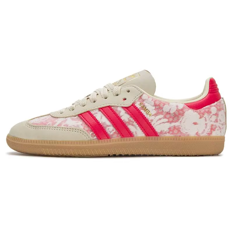 Adidas Trefoil Chaussures de sport vintage en toile à motif floral pour femme, 3 bandes, semelle ext
