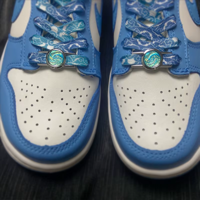 1 paire de lacets de luxe nébuleuse boucle en métal breloques de chaussures lacet décorations basket