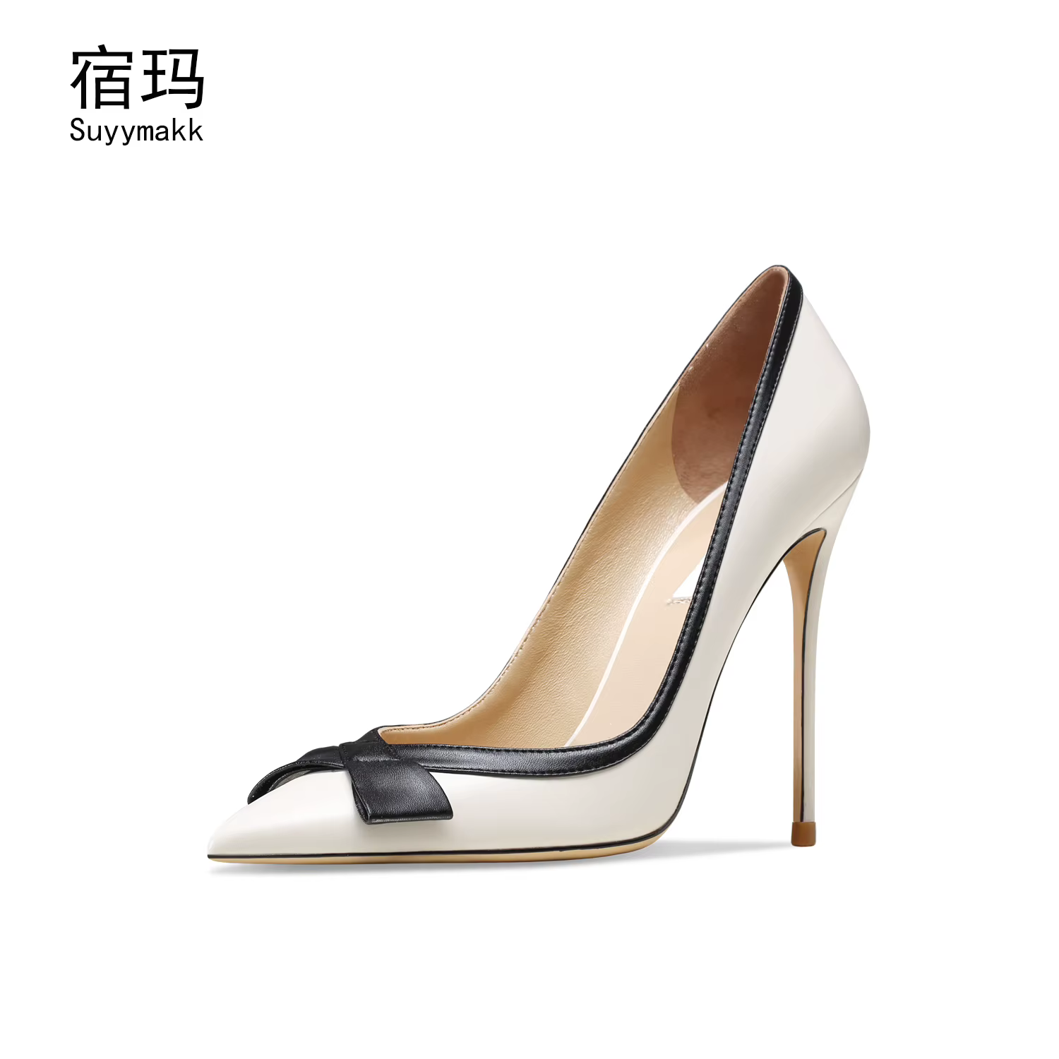 Escarpins pointus à talons hauts avec nœud papillon pour femmes, chaussures de luxe pour dames, robe