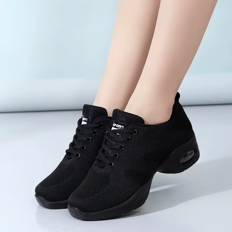 Baskets chaussures de danse pour femmes volant tissé maille confortable moderne Jazz chaussures de d