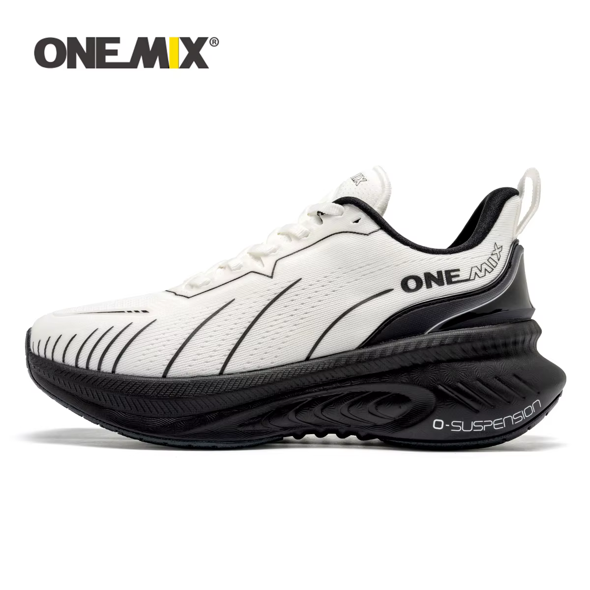 ONEMIX nouvelles chaussures de course à amorti pour hommes coureurs lourds appropriés à lacets sport