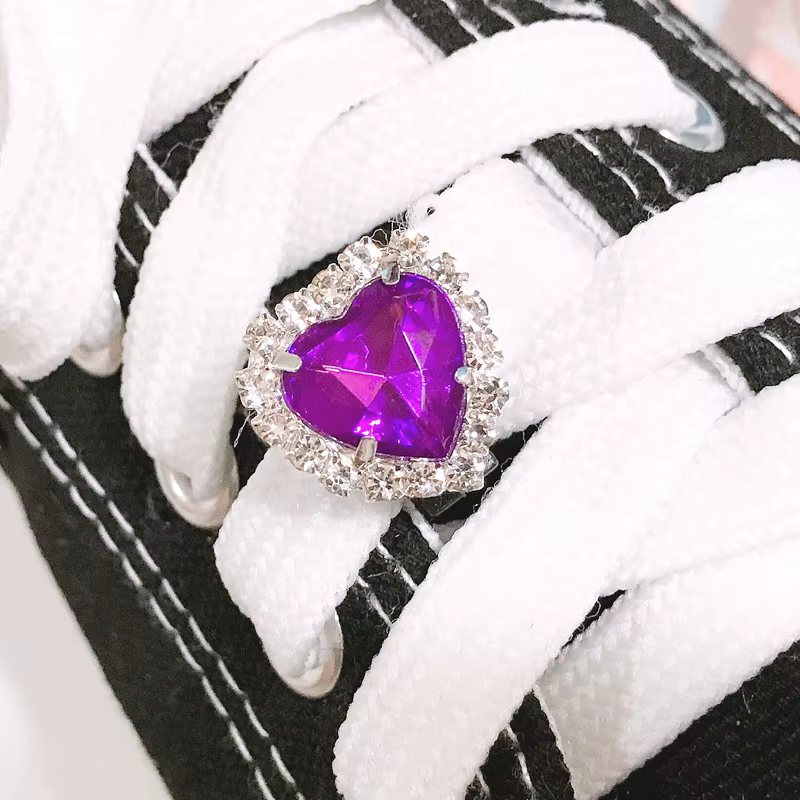 Lacets Chaussure Boucle Clips Perle Coeur Amour Charmes Brillant Strass Lacets Décoration Chaussures