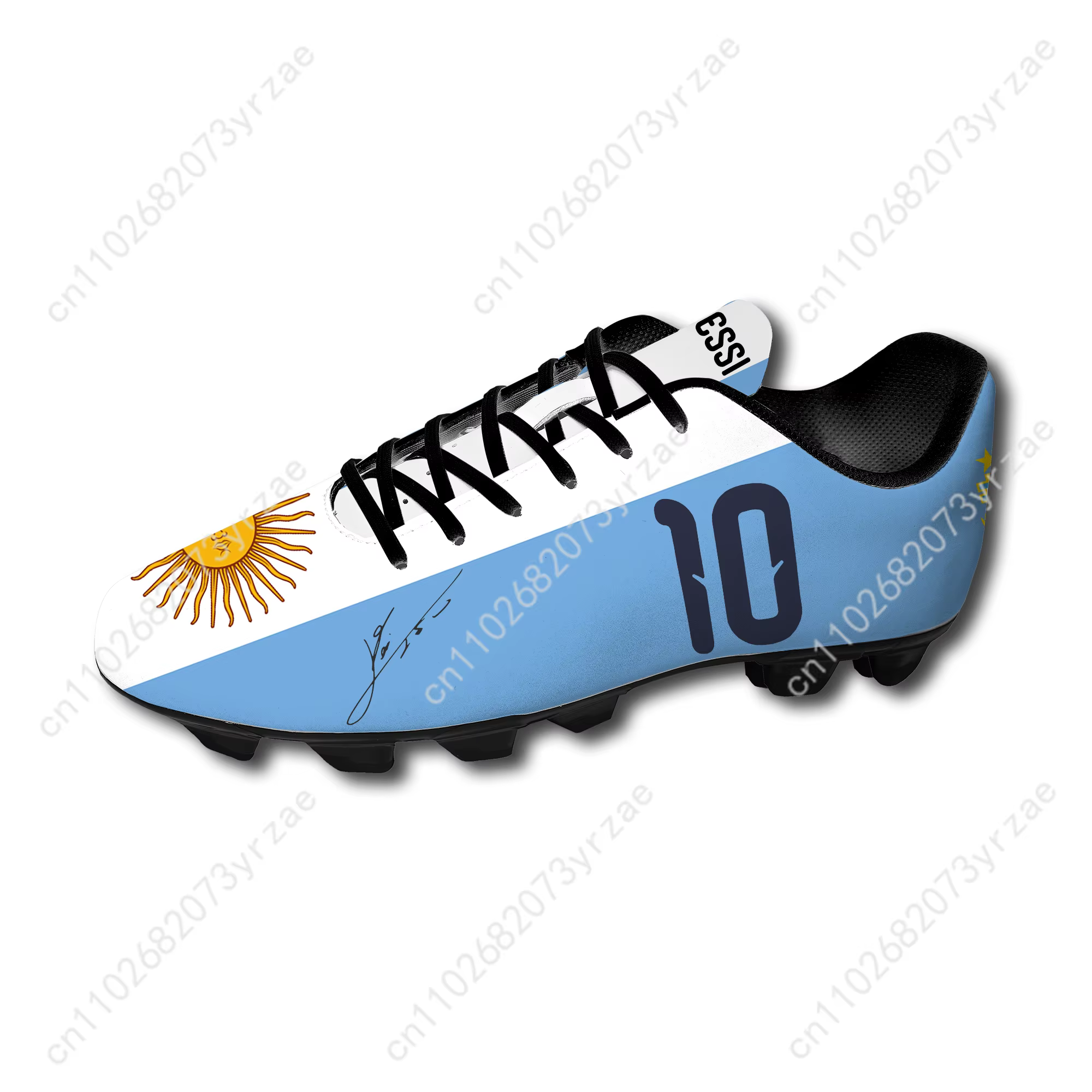 Chaussures de football Argentine NO.10 Messi, baskets de football avec drapeau argentin, pour hommes