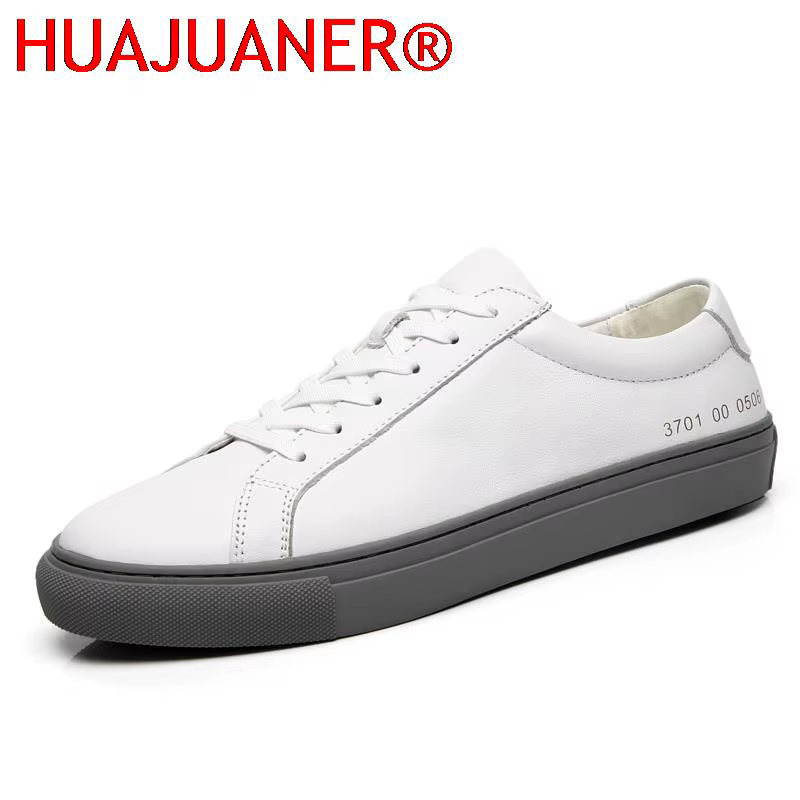 Baskets en cuir véritable pour hommes, chaussures d'extérieur décontractées, antidérapantes, respira