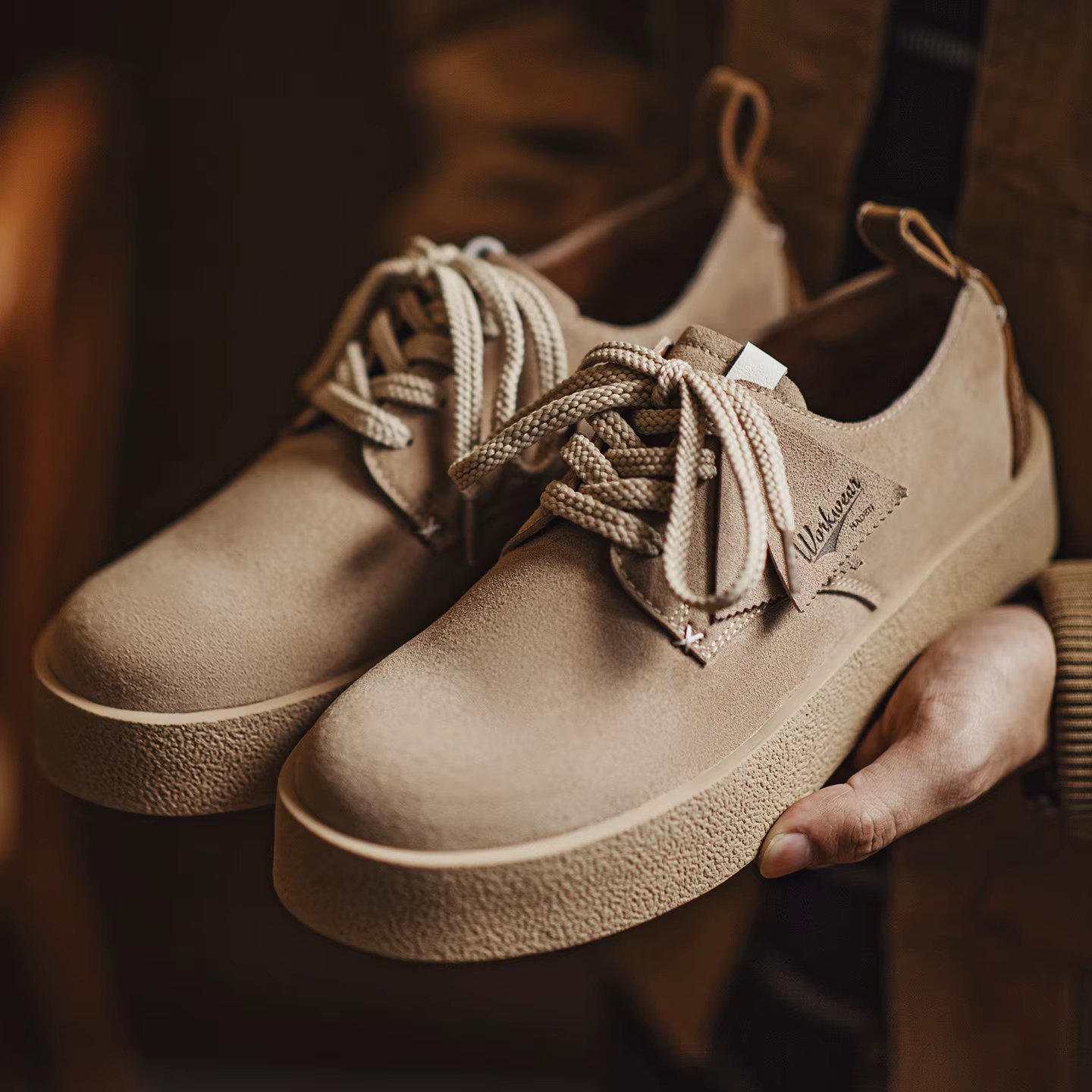 Chaussures Derby rétro pour homme Maden, à semelle épaisse, en daim kaki, bottes basses de désert, l