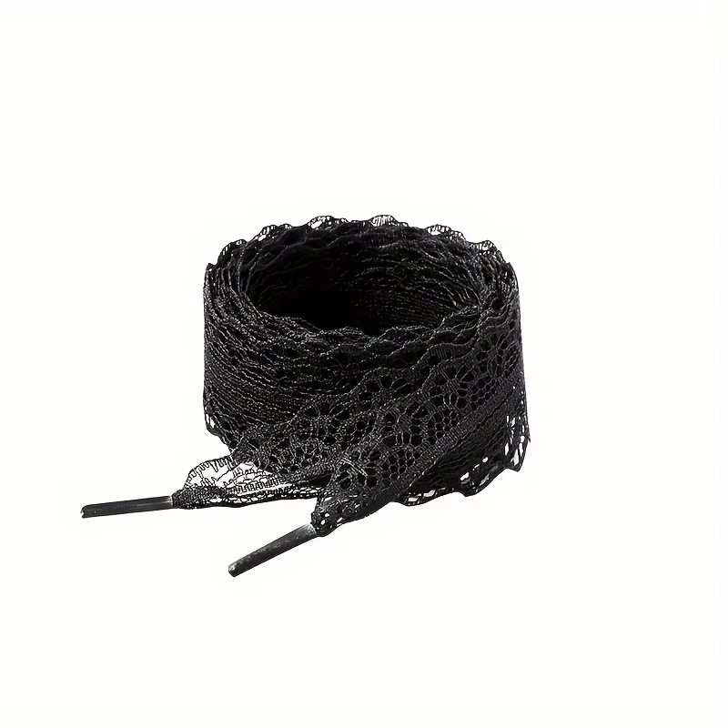 3 paires de lacets en dentelle - Lacets bicolores noir et blanc - Pour baskets et chaussures de spor
