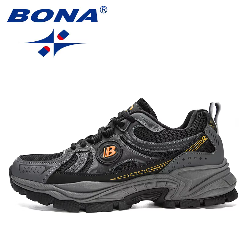 BONA nouveaux créateurs Action cuir maille chaussures de Jogging hommes respirant chaussures de cour