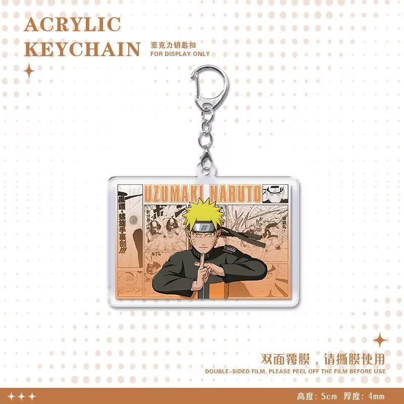 Porte-clés en acrylique Naruto Uzumaki, Sasuke Uchiha, Kakashi Hatake, accessoire d'anime, pendentif