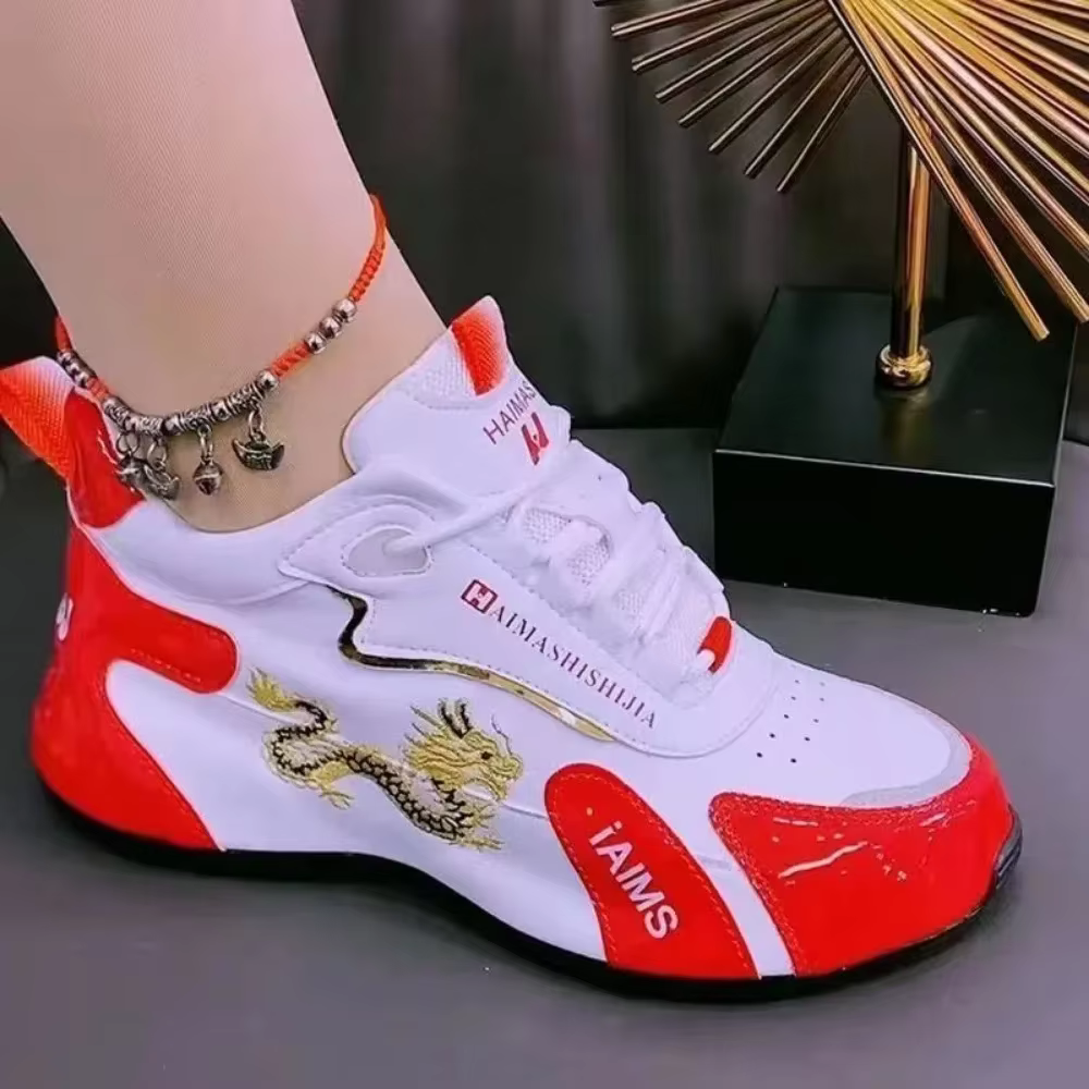 Baskets de Styliste en Cuir pour Femme, Chaussures de dehors Légères et Respirantes, Imperméables et