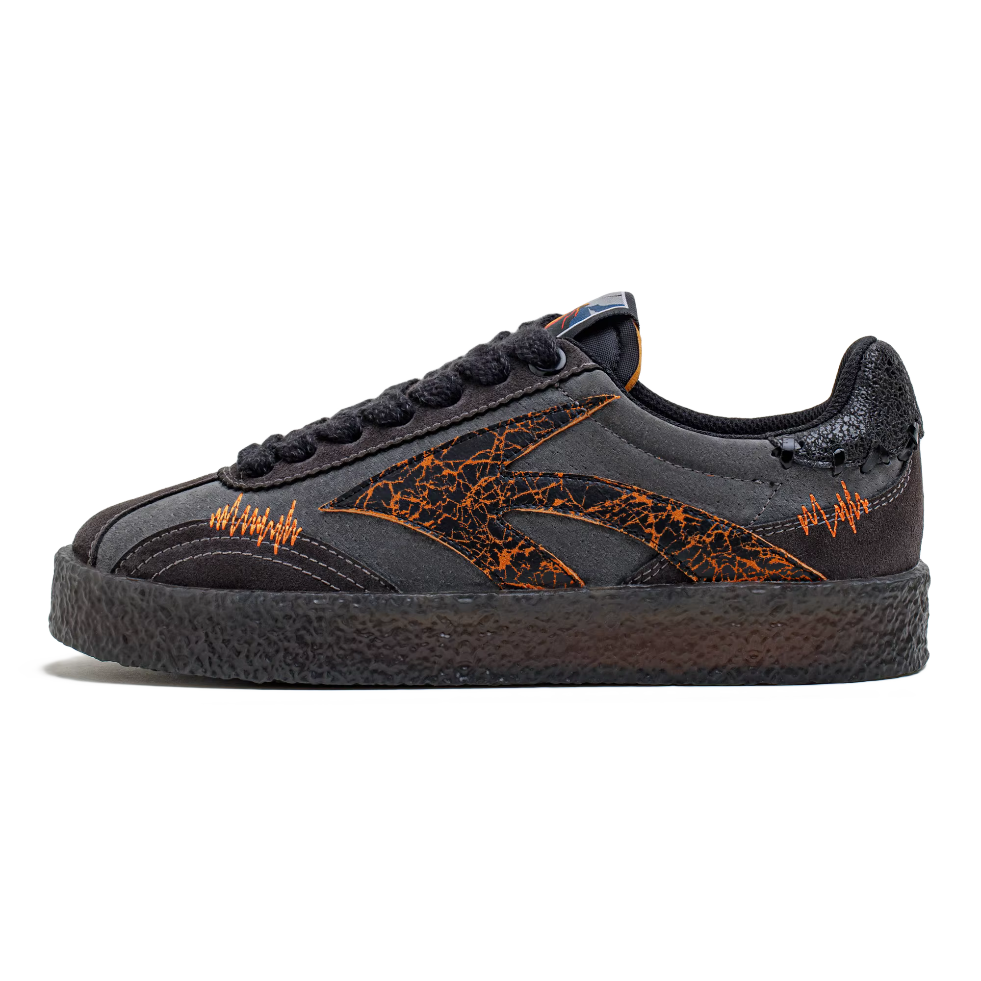 Maden hommes Vintage semelle épaisse baskets noir bas motif fissure hauteur augmentant chaussures dé