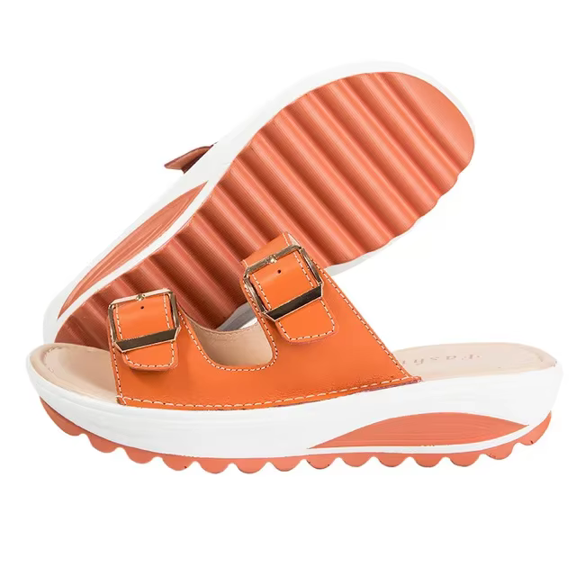 Sandales orthopédiques à bout ouvert pour femmes, chaussures de danse compensée, Premium, Vintage, a