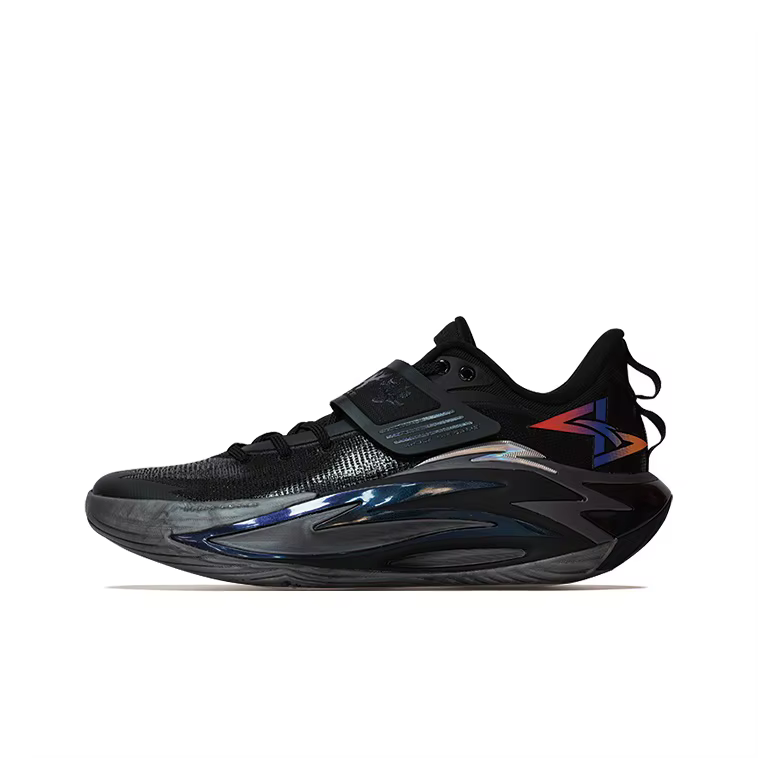 POIZON ANTA Shock Wave 7 Pro Chaussures de basket-ball basses pour hommes Basic Black 112611111S-3