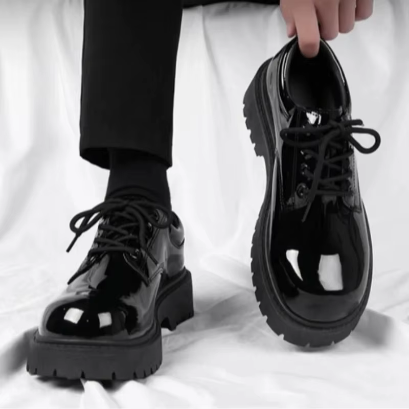 Chaussures Derby en Cuir Verni Tendance pour Homme 2026 – Chaussures Habillées Exquises pour Affaire