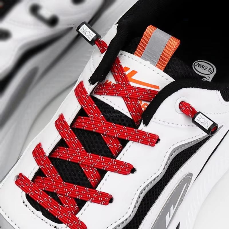 Lacets élastiques réfléchissants sans nœuds, pour chaussures de sport, plates, pour enfants et adult