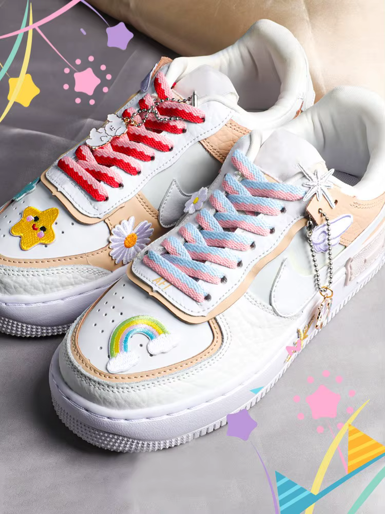 1 paire de lacets de couture de couleur plate pour baskets Macaron lacets de chaussure tissés creux 