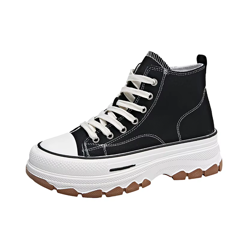 Baskets montantes à lacets pour femmes, chaussures de canize pour femmes, baskets décontractées, cha