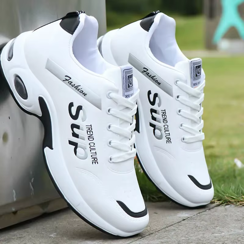 Chaussures de Sport en cuir pour hommes, baskets de course légères, décontractées, respirantes, anti