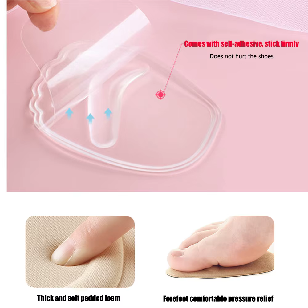Coussinets d'insertion avant-pied pour femmes, chaussures antidérapantes en Silicone, soulagement de