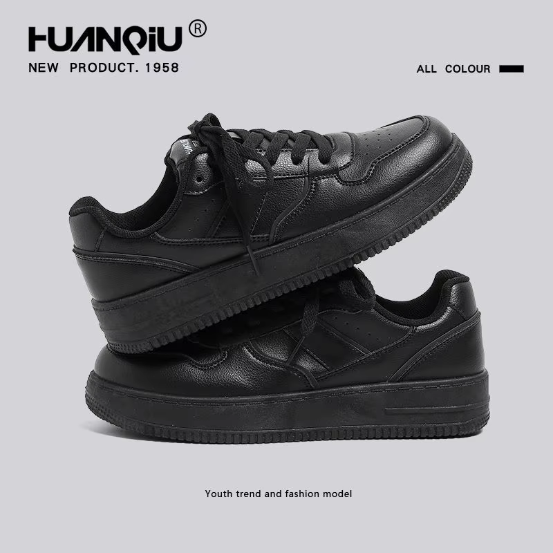 Nouvelles baskets basses respirantes pour femmes noires, semelle épaisse, polyvalentes, chaussures d