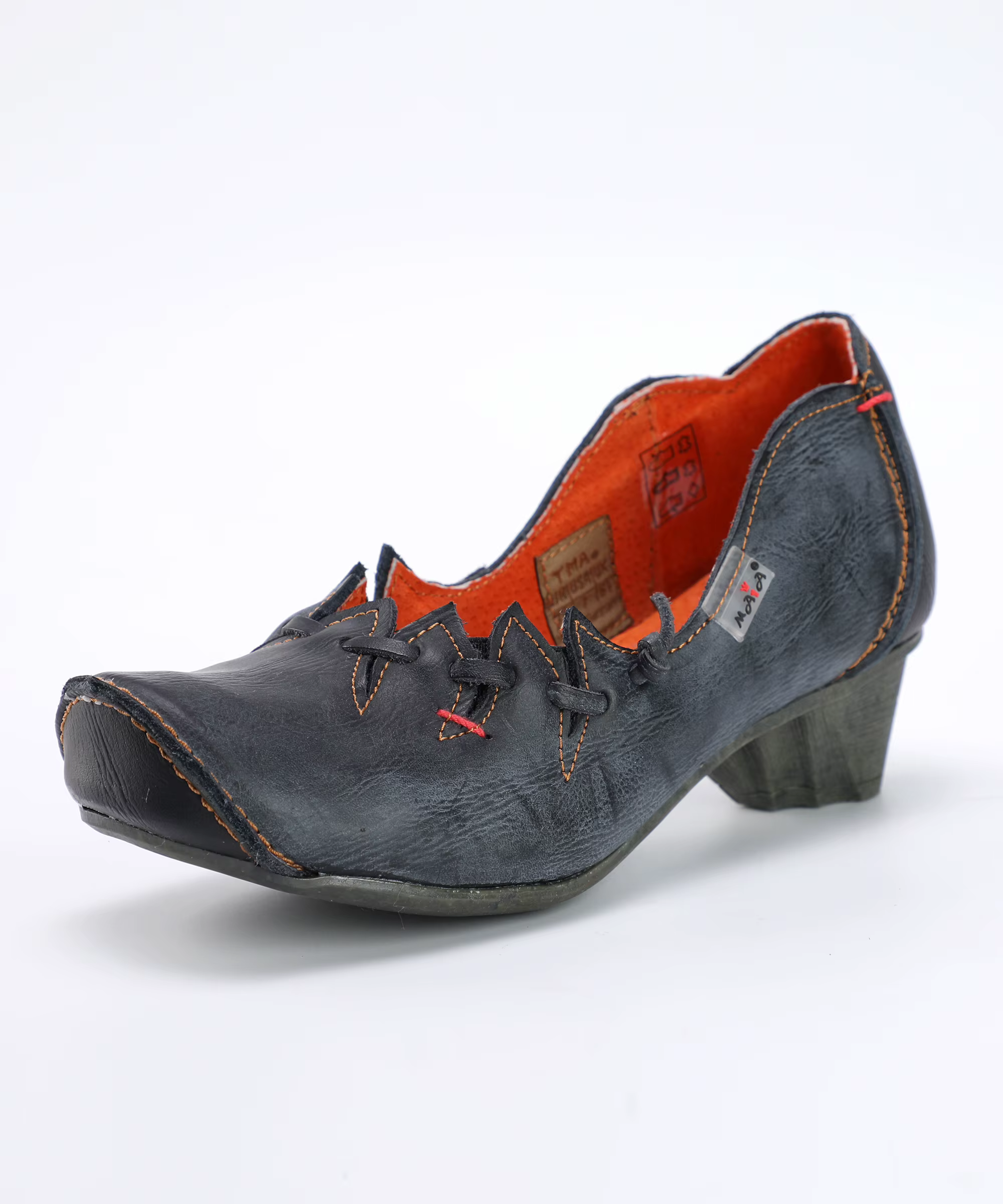 TMA EYES-Chaussures à Talons Bas avec Dentelle Peu Profonde pour Femme, Style Rétro, Nouveauté