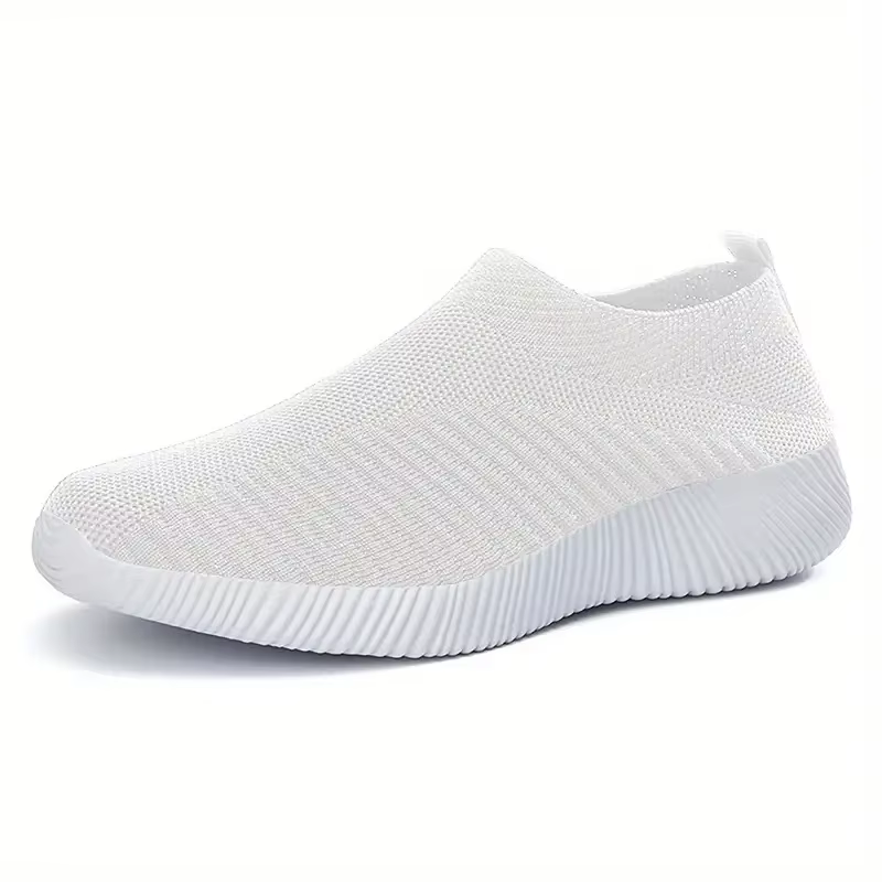 Chaussures pour femmes, légères, respirantes, en mesh, à enfiler, noires et blanches, pour le sport,