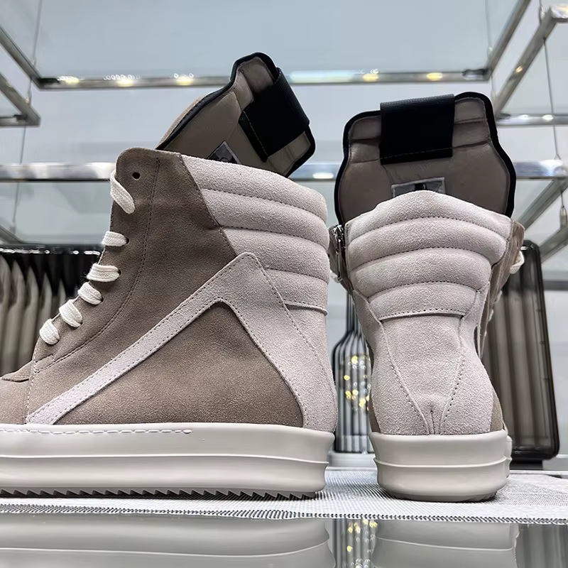 Ro chaussures hommes cuir 2025 nouveau terreux gris vache daim à lacets fermeture éclair semelle épa