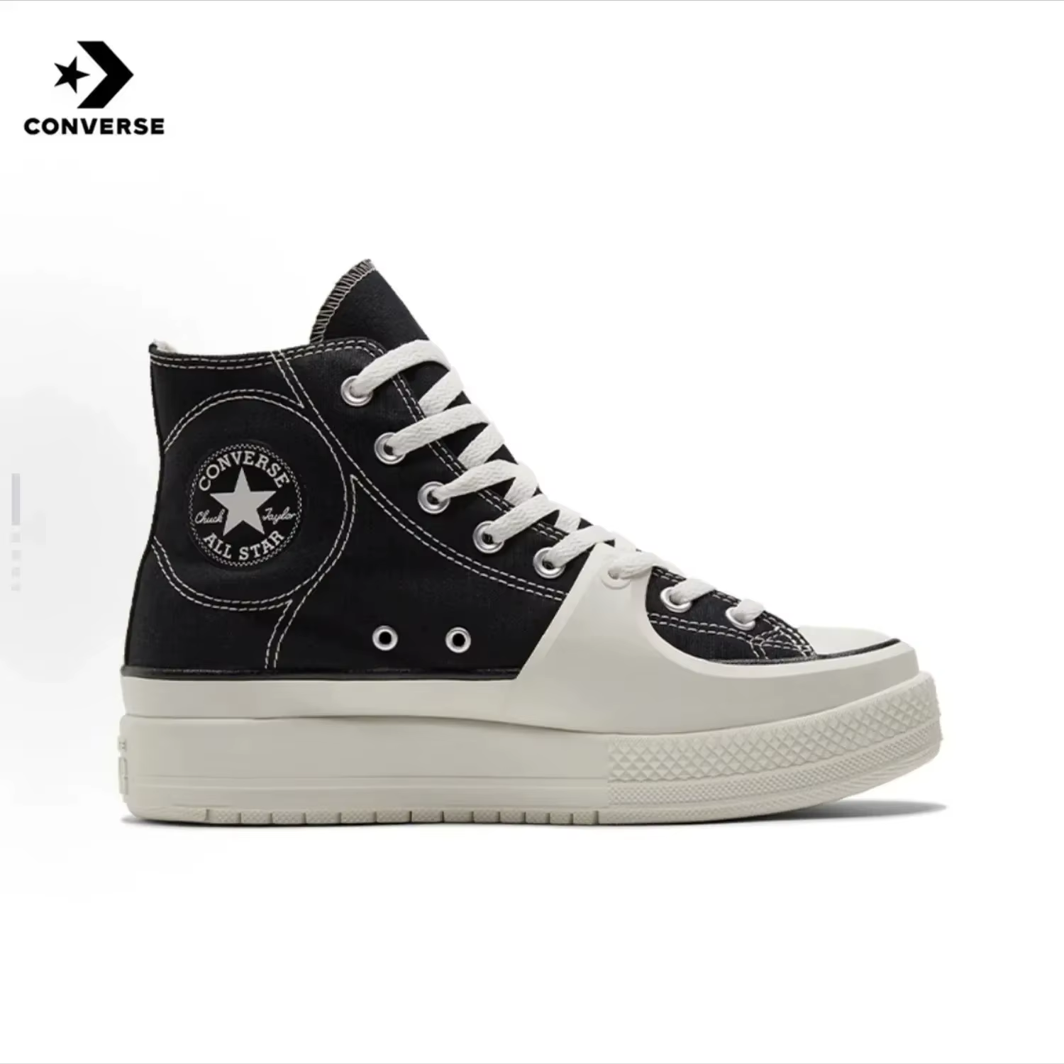 Converse Run Star Hike blanc noir gomme Absorption des chocs résistant à l'usure haut semelle épaiss