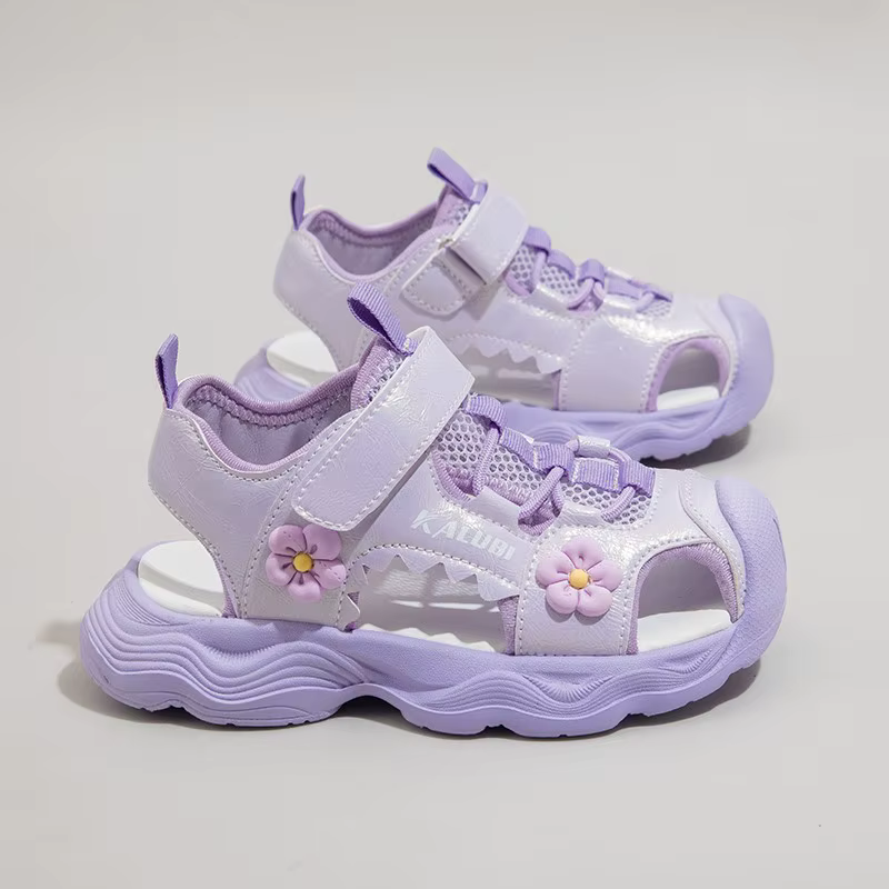 Sandales d'aventure recyclées pour petites filles 2026 – Nouvelles chaussures de plage épaisses pour