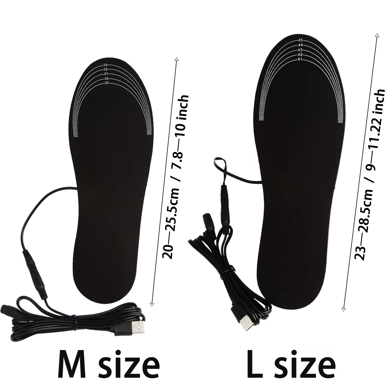 Semelles intérieures de chaussures chauffantes USB pieds chaussettes chaudes tapis semelles chauffan