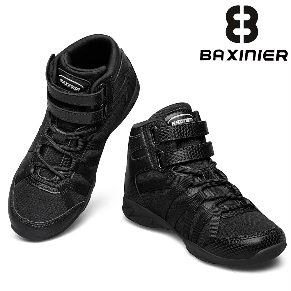 BAXINIER Chaussures de cheerleading montantes noires pour filles