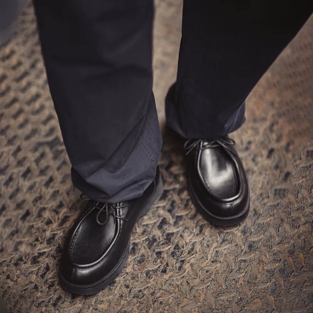 Chaussures Derby vintage noires pour hommes Maden